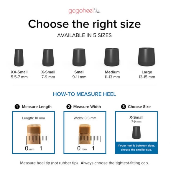 GoGoHeel 2 Pair QUICK TIPS Slip-On Heel Caps NWT - Picture 3 of 5